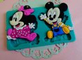 Бебешки Мики и Мини Маус силиконов молд форма декорация торта фондан бисквитки, снимка 1 - Форми - 27449910