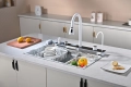 Бял мрамор - Мултифункционална кухненска мивка с двоен водопад , снимка 1