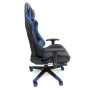 Геймърски стол за релакс с масаж и подложка за крака – син, снимка 13