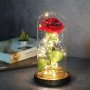 Вечна роза в стъкленица с лампички, снимка 3