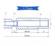 Тръбичка / гърло / throat за екструдер V6 E3D Long и short distance 1.75 All-Metal и PTFE 3D принтер, снимка 2