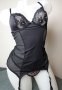 Petite Fleur 75В/C луксозен черен корсет с пришити/вградени жартиери, снимка 9
