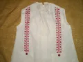 Ретро ръчно бродирано детска рокля червена бродерия, снимка 5