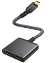 2 в 1 Адаптер USB C към двоен HDMI , снимка 1 - Кабели и адаптери - 43134018