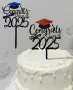 Congrats class of 2025 тога син червен пластмасов топер завършване бал Абитуриент абсолвент декор , снимка 2