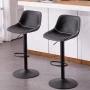 ПРОМОЦИЯ Бар столове с регулируема височина и атрактивен дизайн, к-т от 2бр YOUNIKE YOK-1929-BK-DE, снимка 1