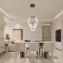 LED полилей Surpars House, модерна таванна лампа, 2 пръстена, регулируеми по височина, снимка 3