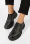 Дамски пролетни обувки Derby/Oxford, естествена кожа, черни, 38 