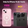 Нов iPhone 15 Кейс Протектор 360° Защита + Стъклен Протектор и Magsafe Розов, снимка 3