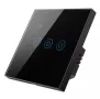 Tuya Smartlife - WiFi сензорен ключ за осветление (троен), без нужда от 0 проводник, черен, снимка 1