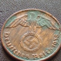 Две монети 1 райхспфенинг 1942г. / 2 райхспфенинг 1938г. Трети райх с СХВАСТИКА редки 31555, снимка 11 - Нумизматика и бонистика - 40649479