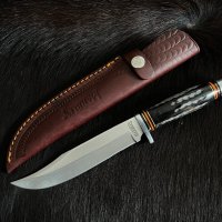 Голям ловен, кемпинг нож Marbles Horn MR448., снимка 1 - Ножове - 43780016