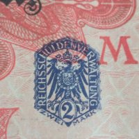Райх банкнота 2 марки 1914г. Германия перфектна за колекция 28261, снимка 3 - Нумизматика и бонистика - 37142623