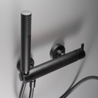 Комплект Черен смесител с душ слушалка тип Дъжд Silia Nero, снимка 2 - Други - 43821803