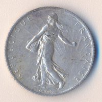 Франция стар сребърен франк 1913 година, снимка 2 - Нумизматика и бонистика - 38318989