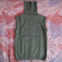 Тъмно зелен пуловер поло без ръкави, снимка 1 - Блузи с дълъг ръкав и пуловери - 27592740