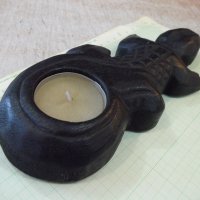 Свещник дървен "Саламандър" за една свещ, снимка 5 - Други ценни предмети - 34638992