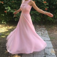 Шаферска рокля MEGZ - розова/S размер, снимка 2 - Рокли - 43990481