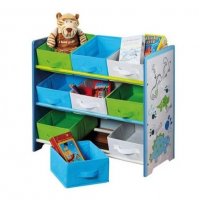 Етажерка за детски играчки-66х59,5х30/детска етажерка с текстилни кутии, снимка 3 - Мебели за детската стая - 35334414