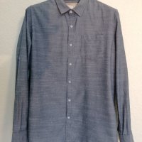 лека приятна Мъжка риза Timeout сивкаво-син меланж, XL Slim fit, снимка 1 - Ризи - 43698322
