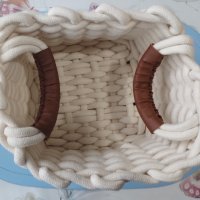 Памучна плетена кошничка (Нова), снимка 7 - Други - 43612121