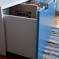Пейка с чекмедже за съхранение STUVA IKEA – бяло, синьо, снимка 5 - Мебели за детската стая - 43516160