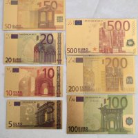 Предлагам Лот от 7 бр златни банкноти ЕВРО, снимка 1 - Нумизматика и бонистика - 44099880