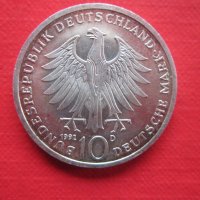 10 марки 1992 сребърна монета Германия , снимка 2 - Нумизматика и бонистика - 32999723