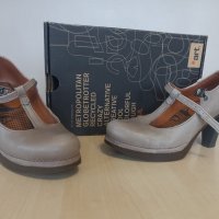 Art - кожени сиви обувки с масивен висок ток, снимка 9 - Дамски обувки на ток - 38868014