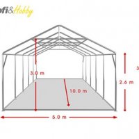 Професионална шатра 5x10 м XXL, огнеустойчив PVC брезент 550 гр/м2, снимка 7 - Други - 28667445