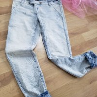 Двулицеви дънки Denim с принт цветя две лица, снимка 1 - Дънки - 31144248