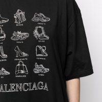 BALENCIAGA White Signature Styles Print Oversized Дамска / Мъжка Тениска size XS (L), снимка 5 - Тениски - 33457010