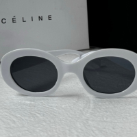 Celine 2023 дамски слънчеви очила елипса овални бели, снимка 6 - Слънчеви и диоптрични очила - 44845482