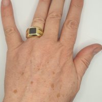 Златен  мъжки  пръстен  14К , снимка 8 - Пръстени - 39187224