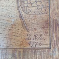 Уникално пано дърворезба датирано с подпис, снимка 2 - Антикварни и старинни предмети - 37466251