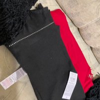 Дамски зимни шалове червен черен шал, снимка 1 - Други - 43300446
