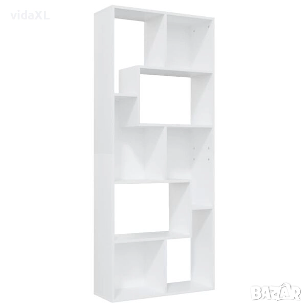 vidaXL Шкаф библиотека, бял, 67x24x161 см（SKU:801877）, снимка 1