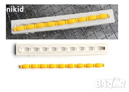 Верижка Ланец борд кант силиконов молд форма декорация торта фондан украса, снимка 1