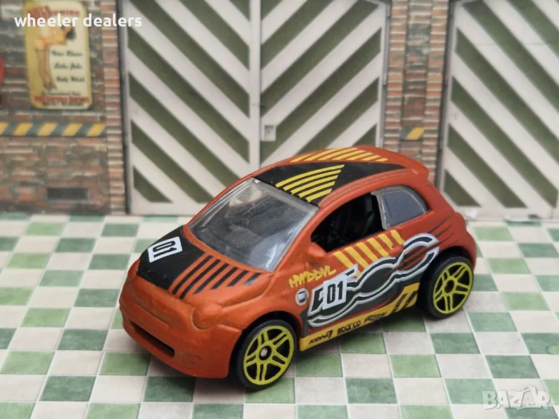 Метална количка Fiat 500 Оранжева Hot Wheels, снимка 1