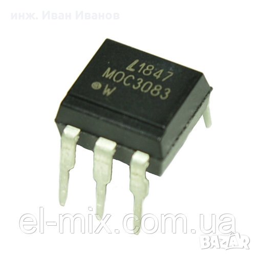 MOC3083 Opto-Coupler DIP6 with Triac Output 800Vас, 60mA and ​5mA LED current, снимка 1