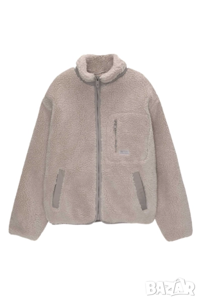 Дамско яке от изкуствен каракул Pull&Bear, 100% полиестер, Сиво, L, снимка 1