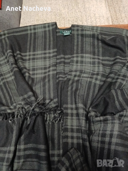 Шал дамски,каре черно, тип наметало, снимка 1