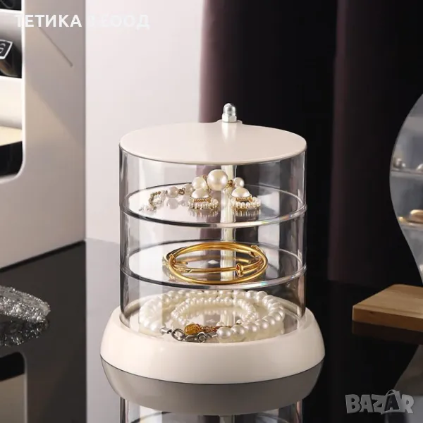 Кутия, органайзер за бижута, въртящ се на 360°, снимка 1