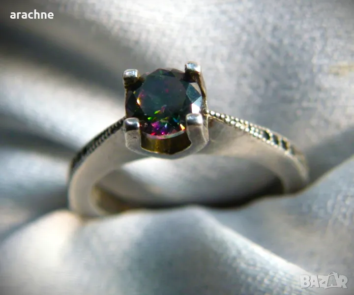 Сребърен пръстен с мистик топаз, снимка 1