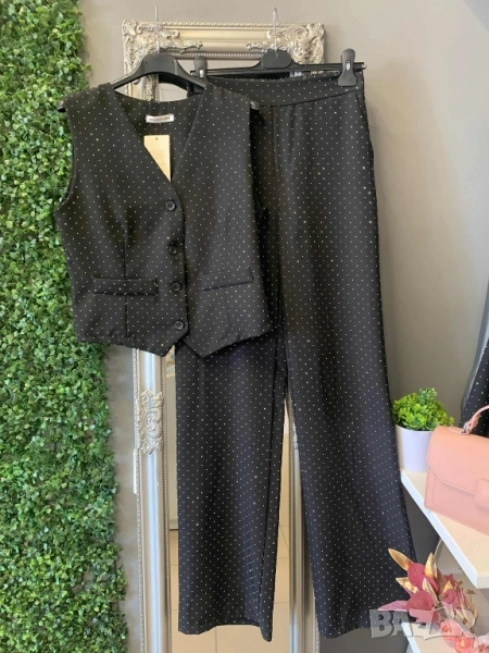 дамски комплект елек и панталон с камъни , снимка 1