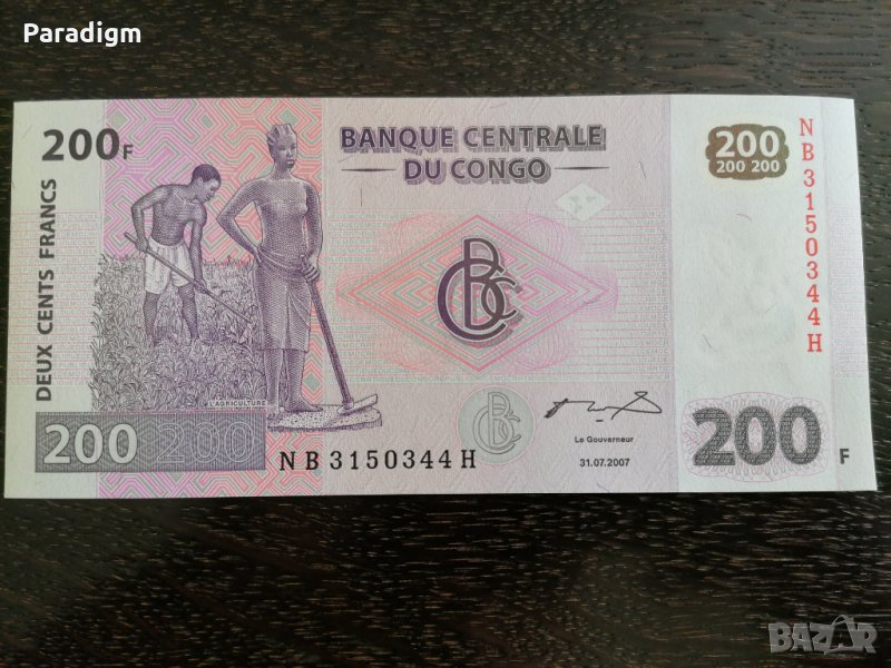 Банкнота - Конго - 200 франка UNC | 2007г., снимка 1