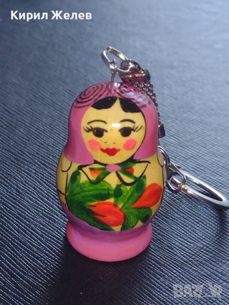 Арт ключодържател дървена МАТРЬОШКА много красив стилен дизайн 42303, снимка 1