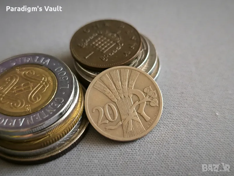 Mонета - Чехословакия - 20 халера | 1921г., снимка 1