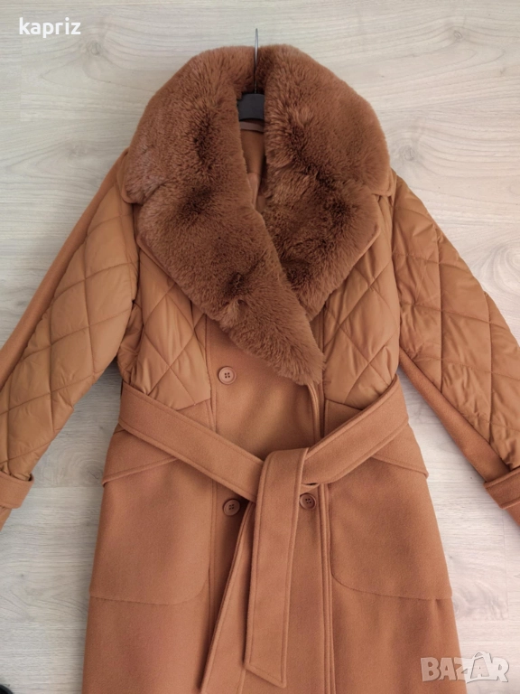 Ново кафяво дамско палто размер L , цена 80 лв, снимка 1