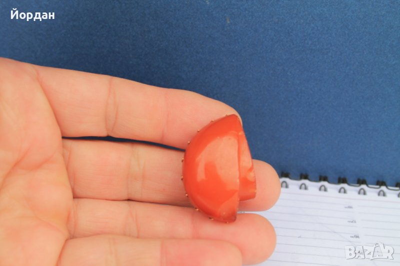 СССР кехлибарена позлатена брошка, снимка 1